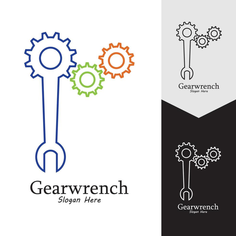 Gearwrench vector icon background template