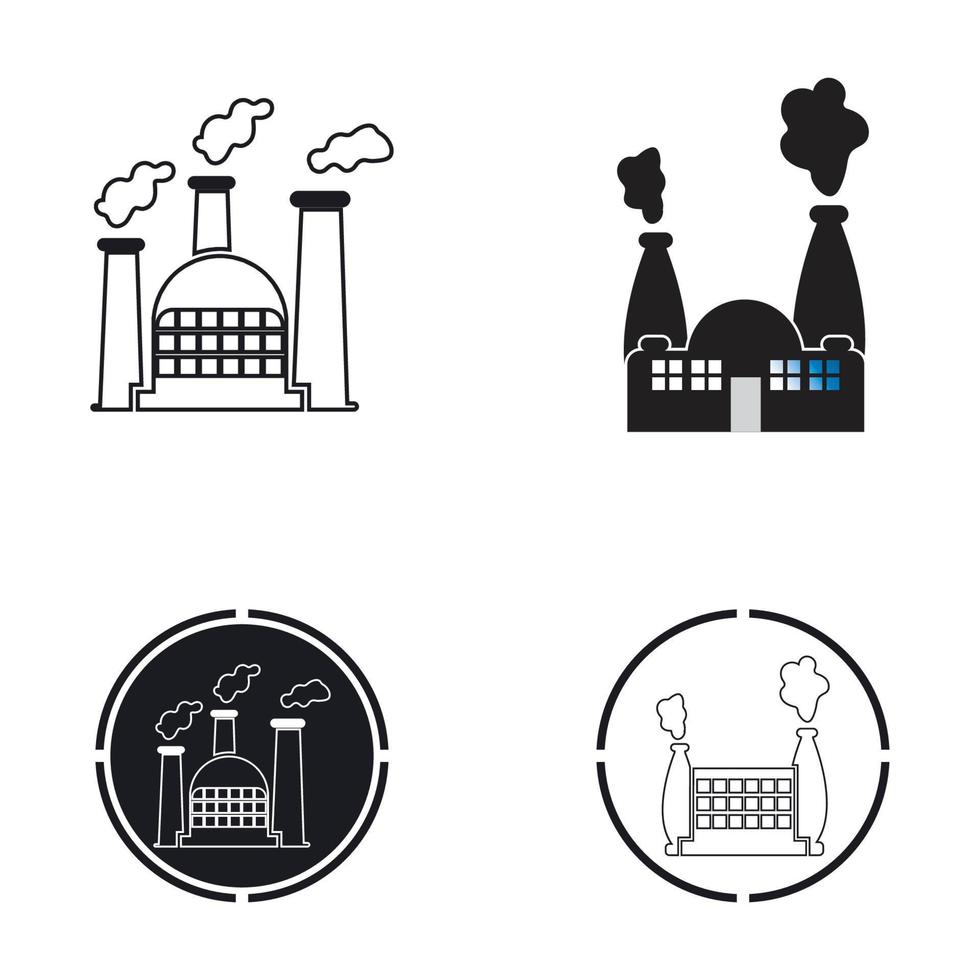 FACTORY BUILDING ICONS VECTOR