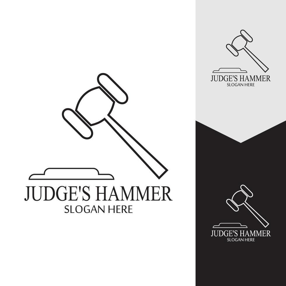 Hammer of a judge icon vector