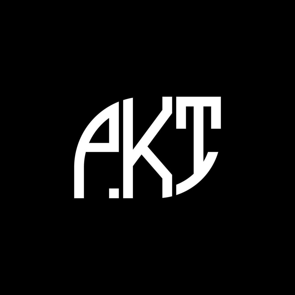 diseño de logotipo de letra pkt sobre fondo negro.concepto de logotipo de letra inicial creativa pkt.diseño de letra vectorial pkt. vector