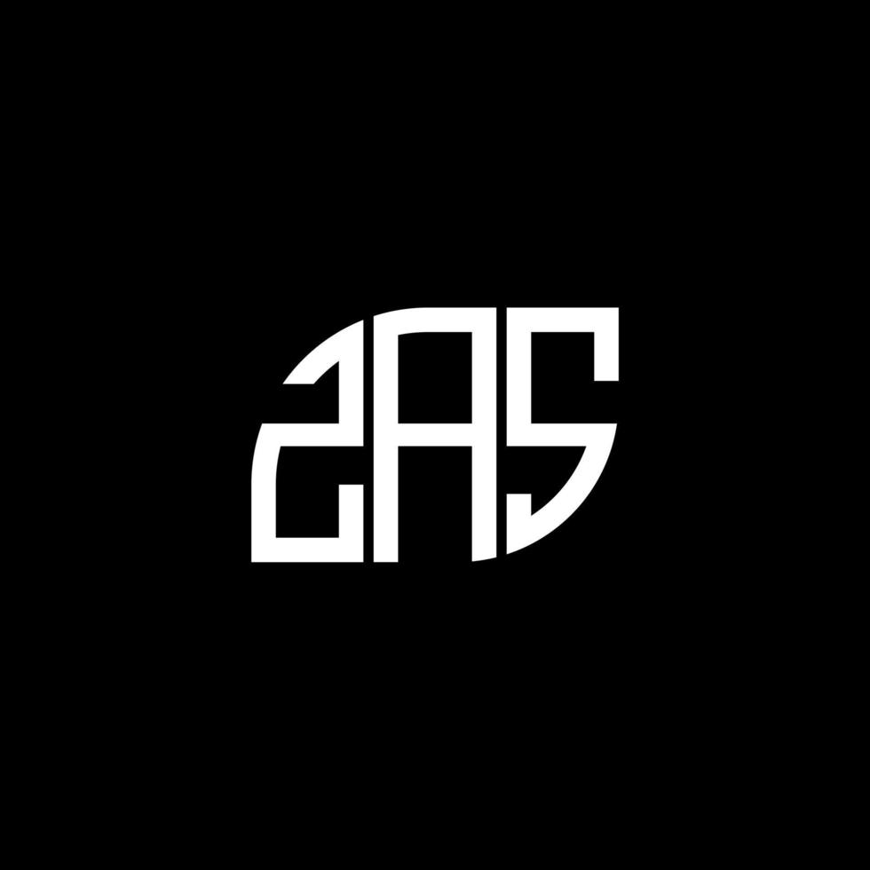 ZAS letter logo design on black background. ZAS creative initials letter logo concept. ZAS letter design. vector