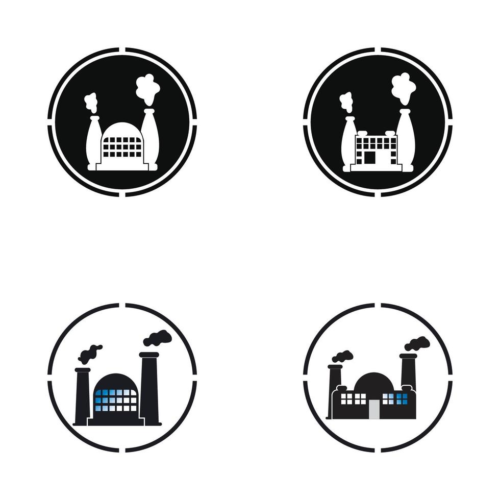 FACTORY BUILDING ICONS VECTOR