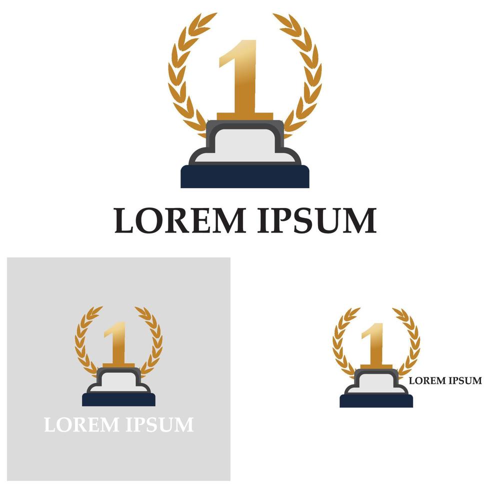 First place trophy cup vector icon illustration