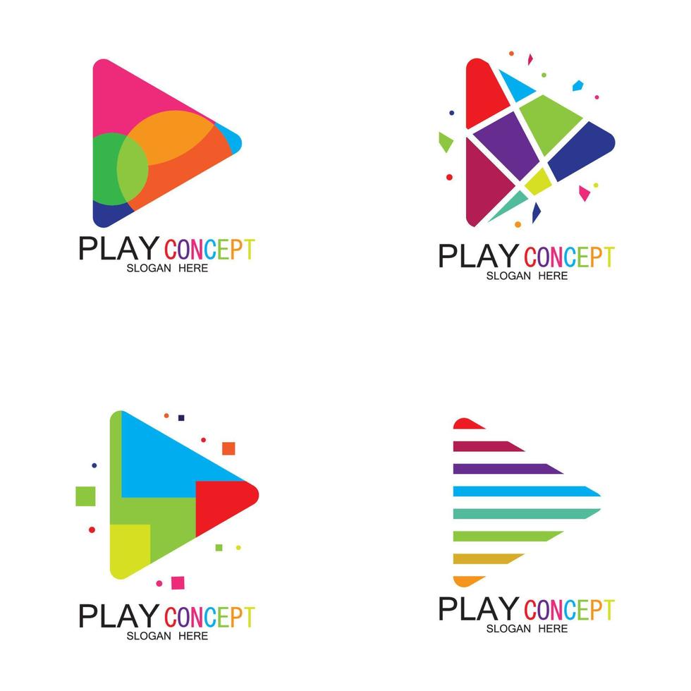 Play logo design concept vector Icon Symbol