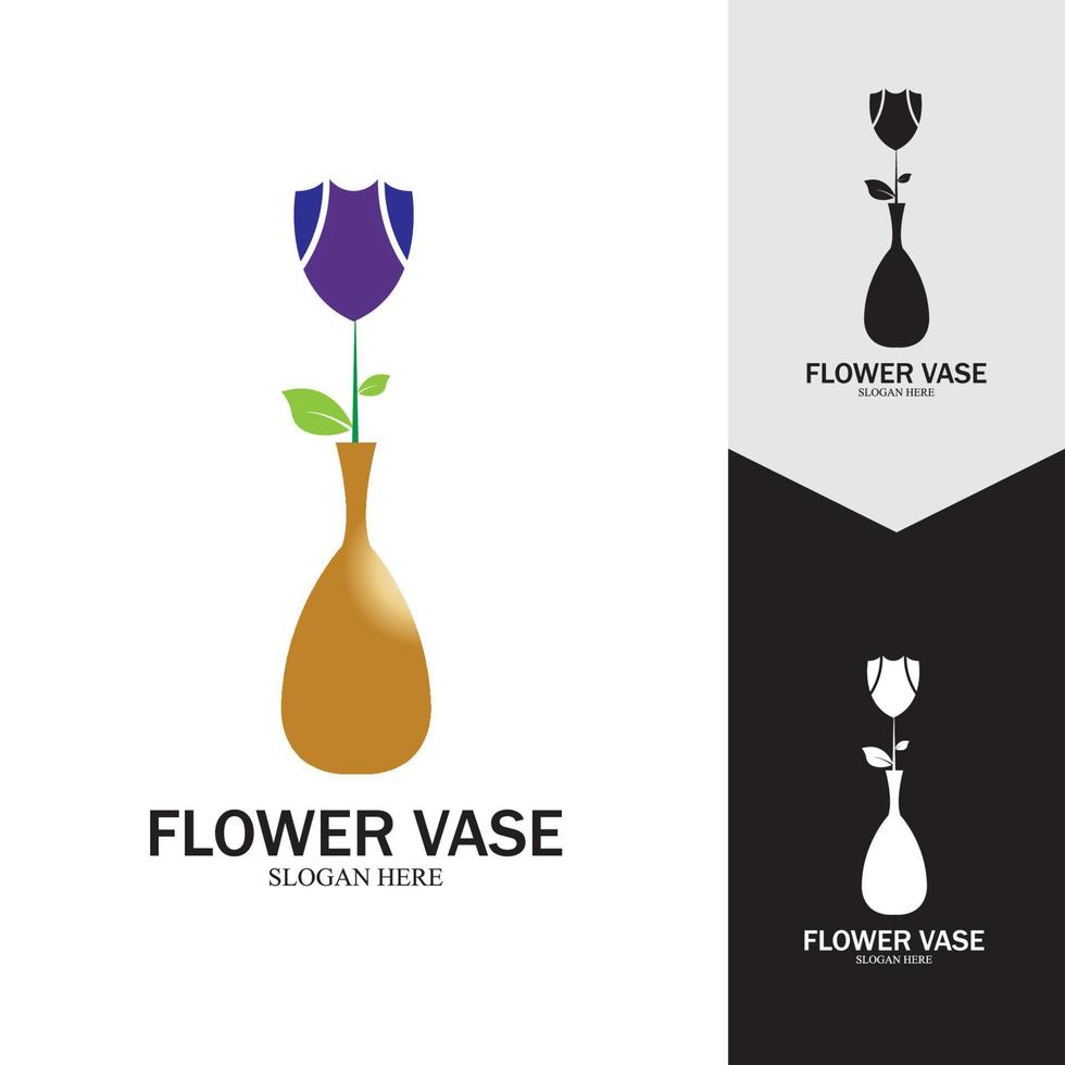 Flower vase vector icon