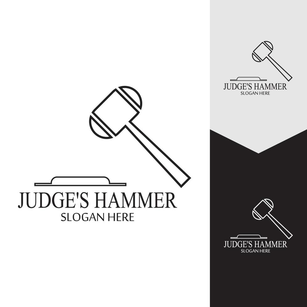 Hammer of a judge icon vector