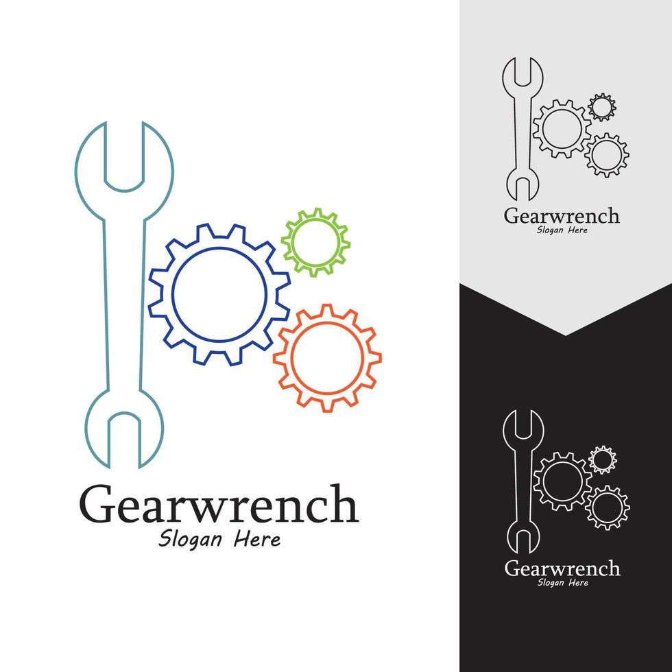 Gearwrench vector icon background template