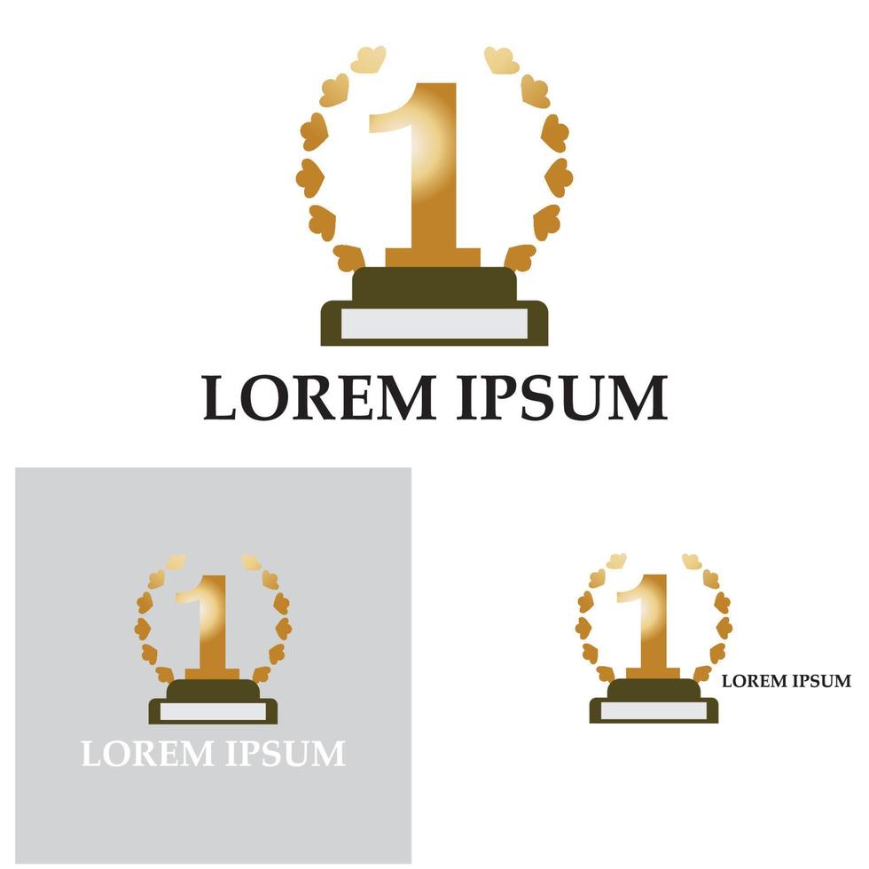First place trophy cup vector icon illustration
