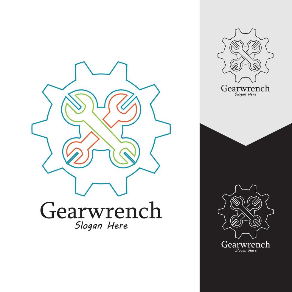 Gearwrench vector icon background template