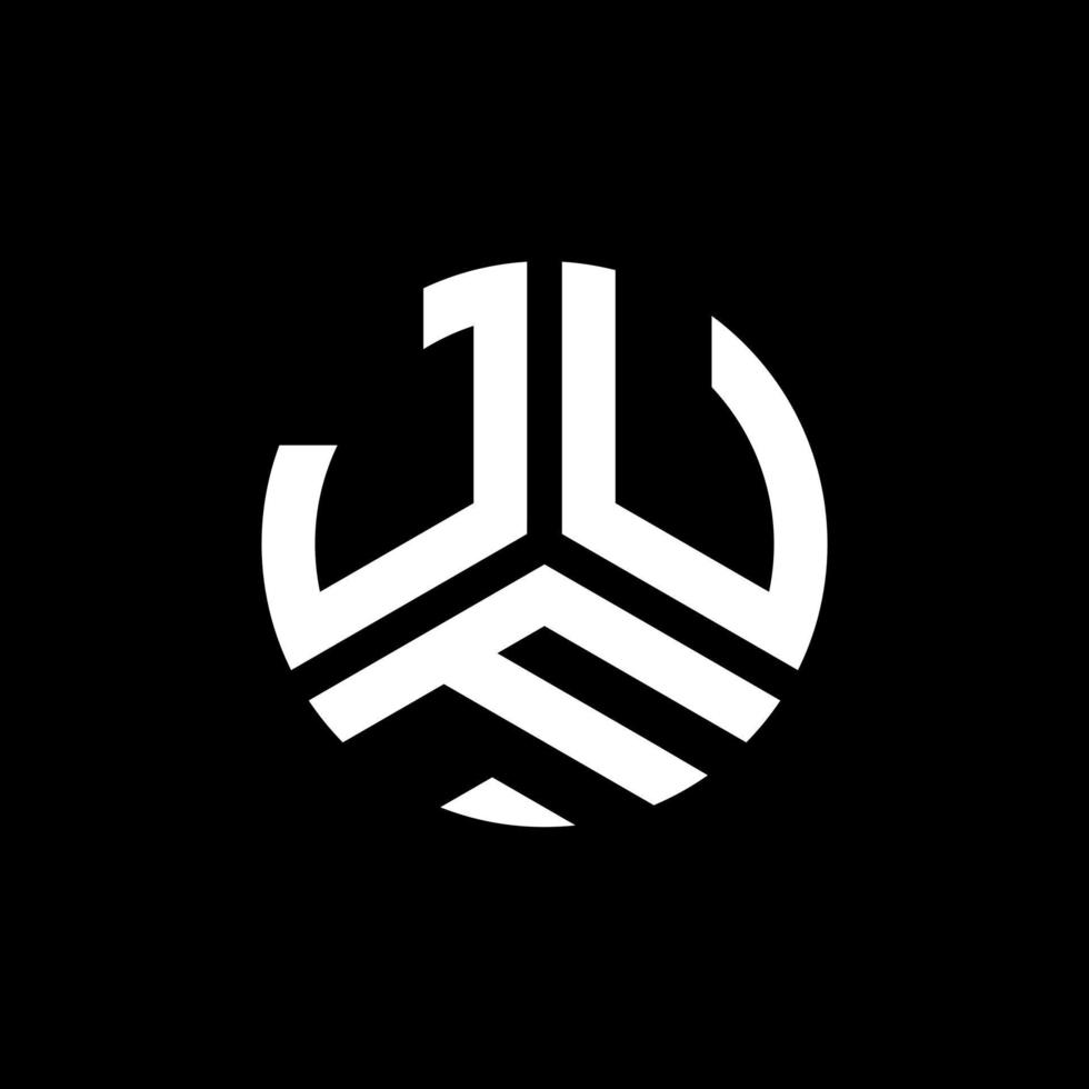diseño del logotipo de la letra juf sobre fondo negro. concepto de logotipo de letra de iniciales creativas de juf. diseño de letra juf. vector