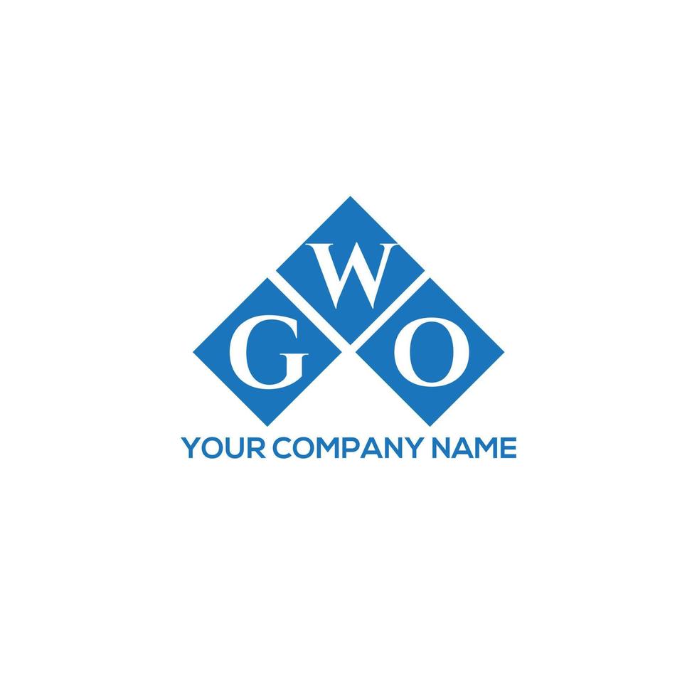 diseño de logotipo de letra gwo sobre fondo blanco. concepto de logotipo de letra inicial creativa gwo. diseño de dos letras. vector