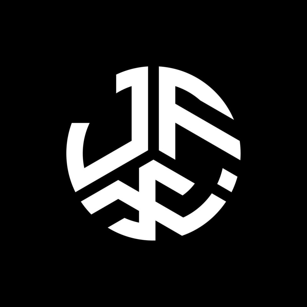 diseño del logotipo de la letra jfx sobre fondo negro. concepto de logotipo de letra de iniciales creativas jfx. diseño de letras jfx. vector