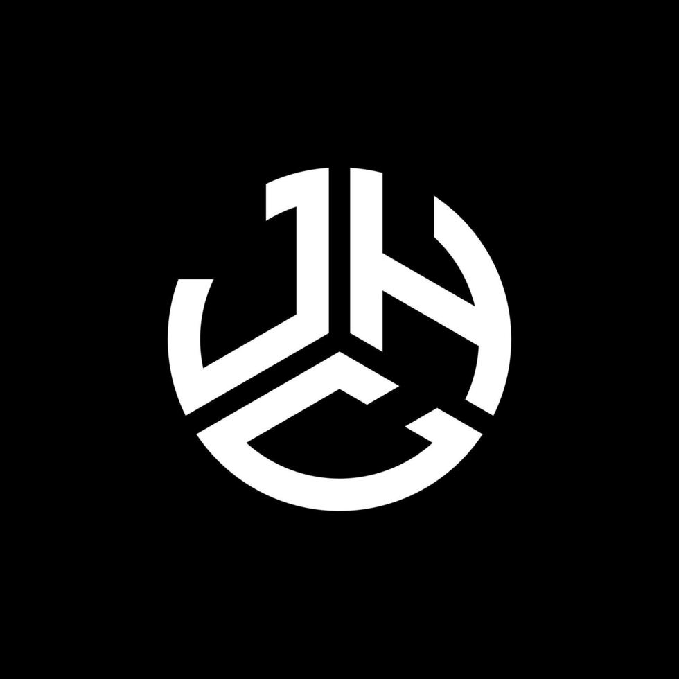 diseño del logotipo de la letra jhc sobre fondo negro. concepto de logotipo de letra de iniciales creativas jhc. diseño de letras jhc. vector