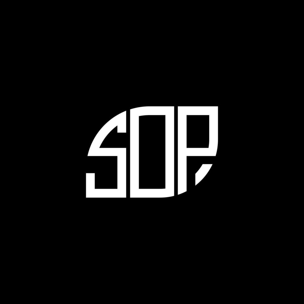 diseño de letra sop. diseño de logotipo de letra sop sobre fondo negro. concepto de logotipo de letra de iniciales creativas sop. diseño de letra sop. diseño de logotipo de letra sop sobre fondo negro. s vector