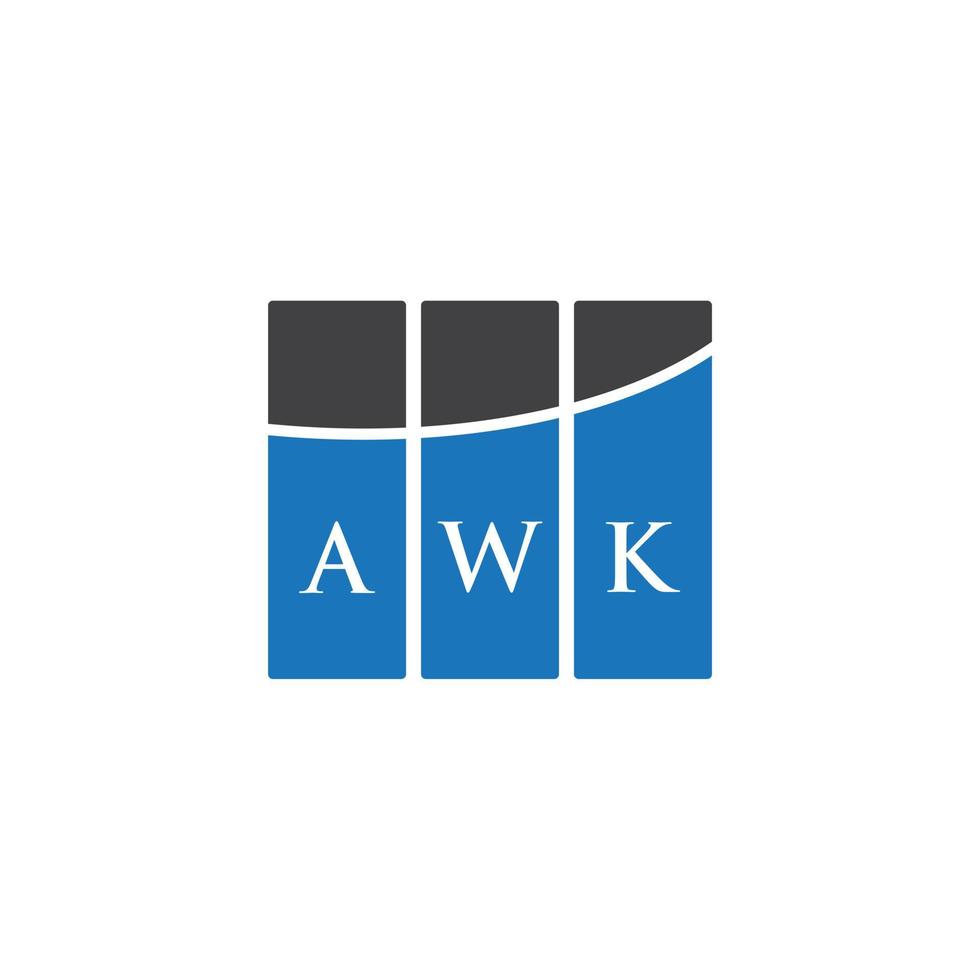 AWK letter logo design on black background. AWK creative initials letter logo concept. AWK letter design. vector