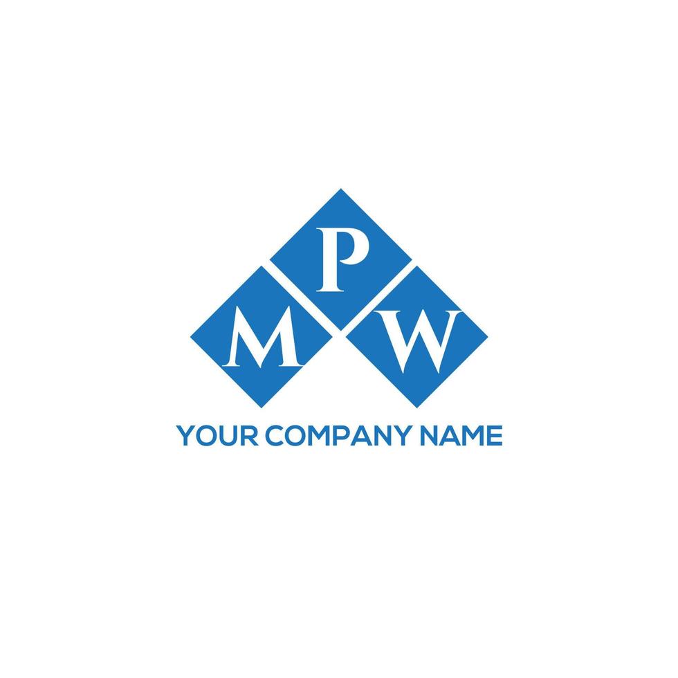 diseño de logotipo de letra mpw sobre fondo blanco. concepto de logotipo de letra de iniciales creativas de mpw. diseño de letra mpw. vector