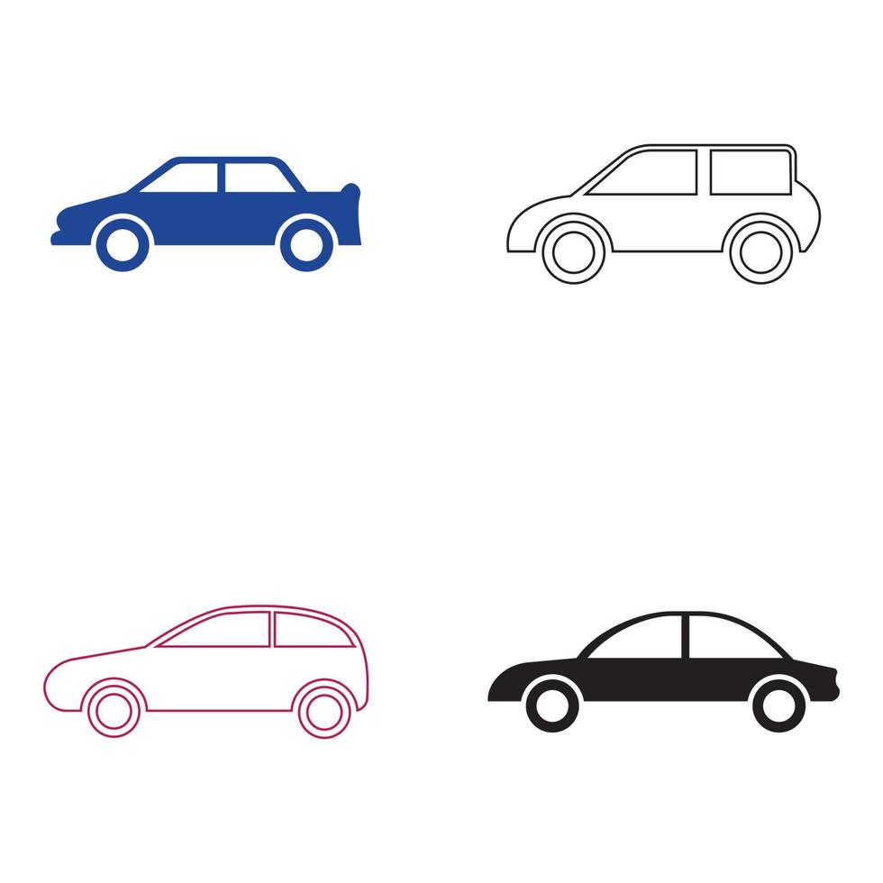 diseño de icono de ilustración de vector de coche