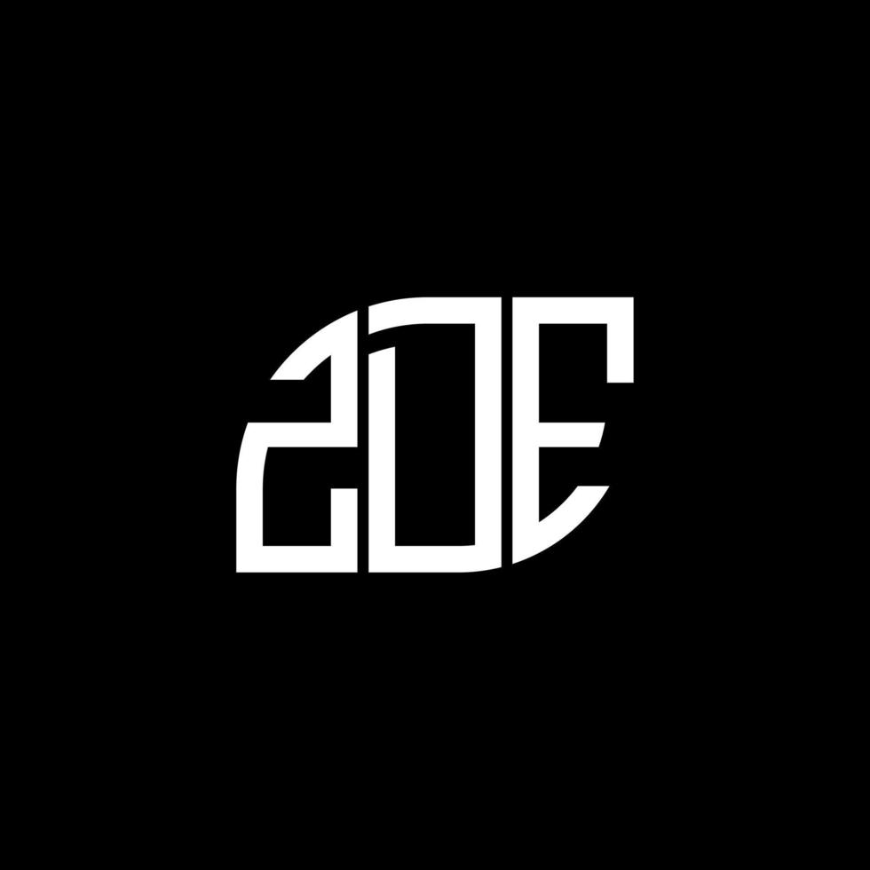 ZDE letter logo design on black background. ZDE creative initials letter logo concept. ZDE letter design. vector
