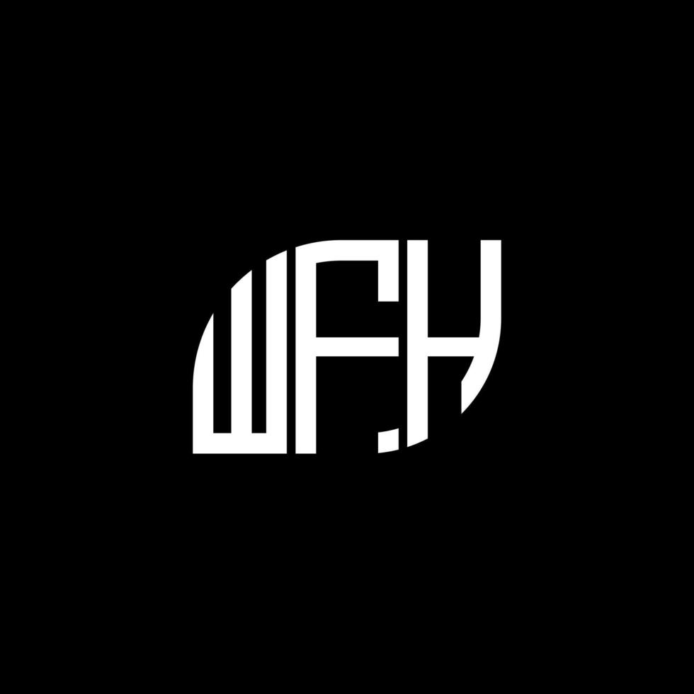 wfh letter design.wfh letter logo design sobre fondo negro. concepto de logotipo de letra inicial creativa wfh. wfh letter design.wfh letter logo design sobre fondo negro. w vector