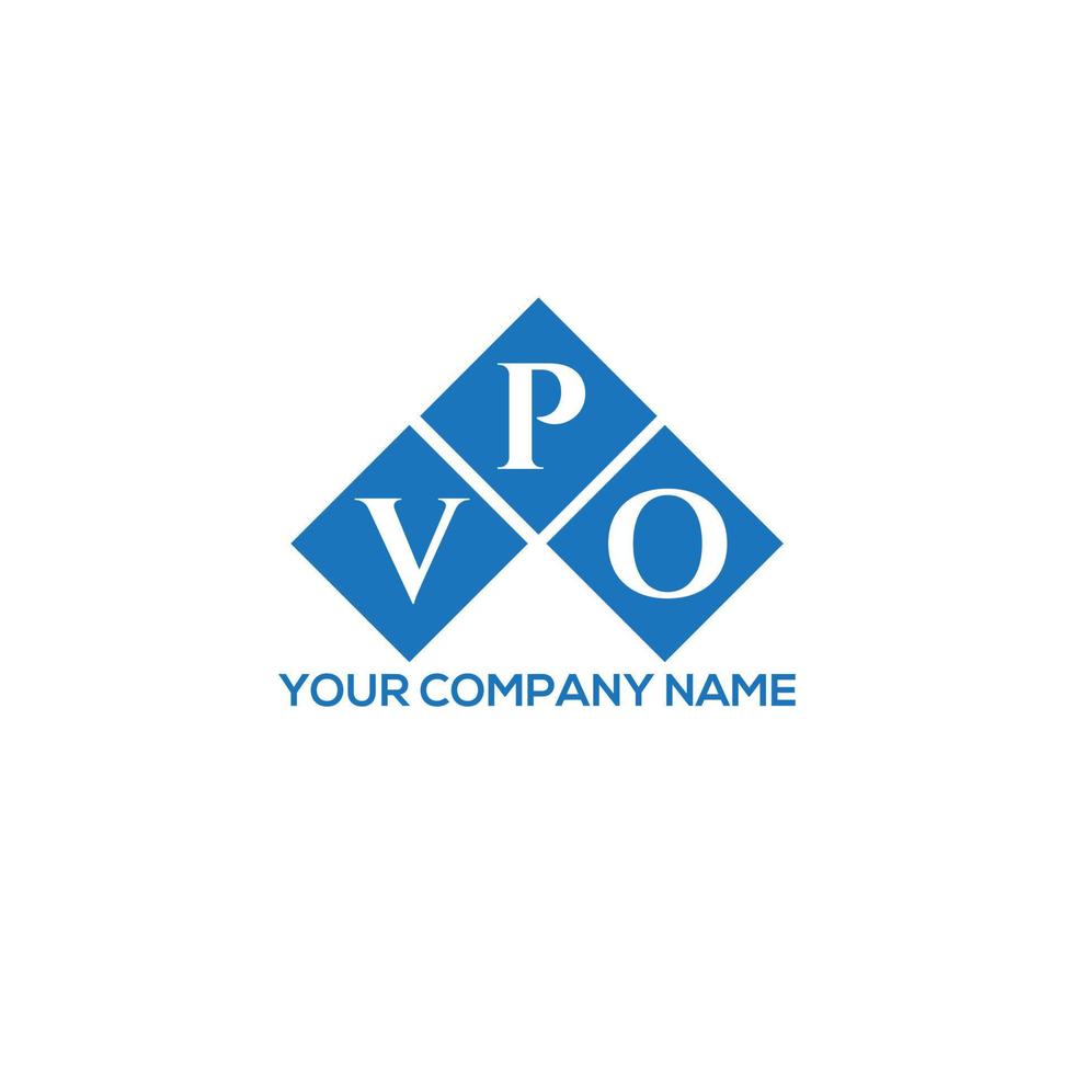 diseño de logotipo de letra vpo sobre fondo blanco. concepto de logotipo de letra de iniciales creativas vpo. diseño de carta vpo. vector