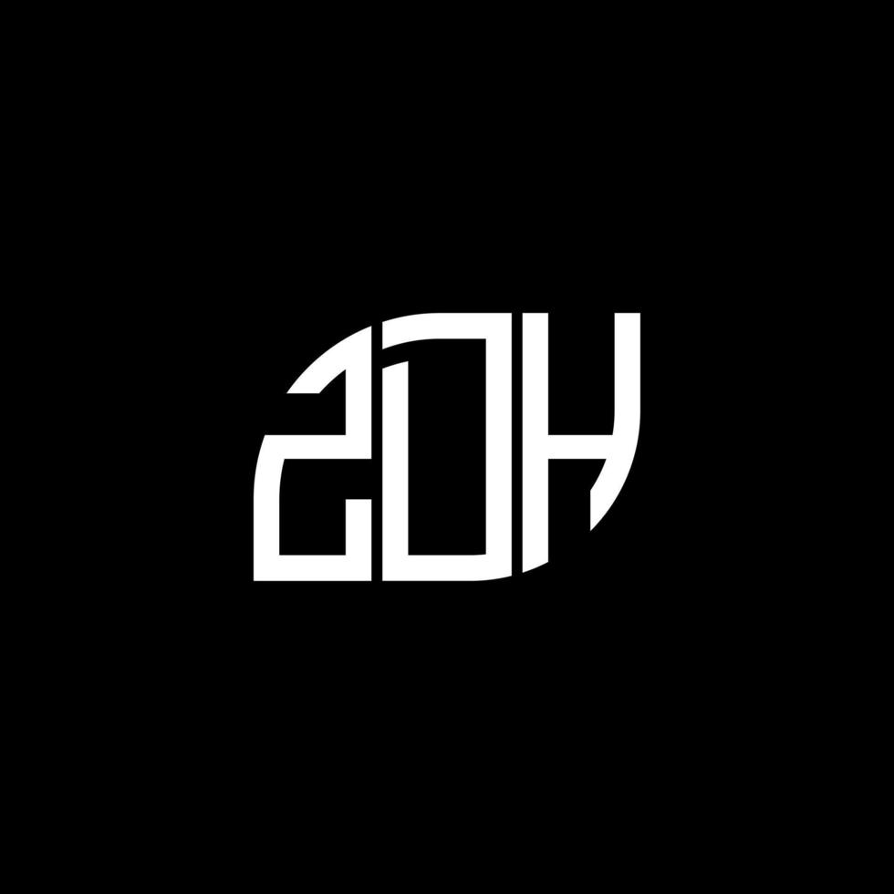 ZDH letter design.ZDH letter logo design on black background. ZDH creative initials letter logo concept. ZDH letter design.ZDH letter logo design on black background. Z vector