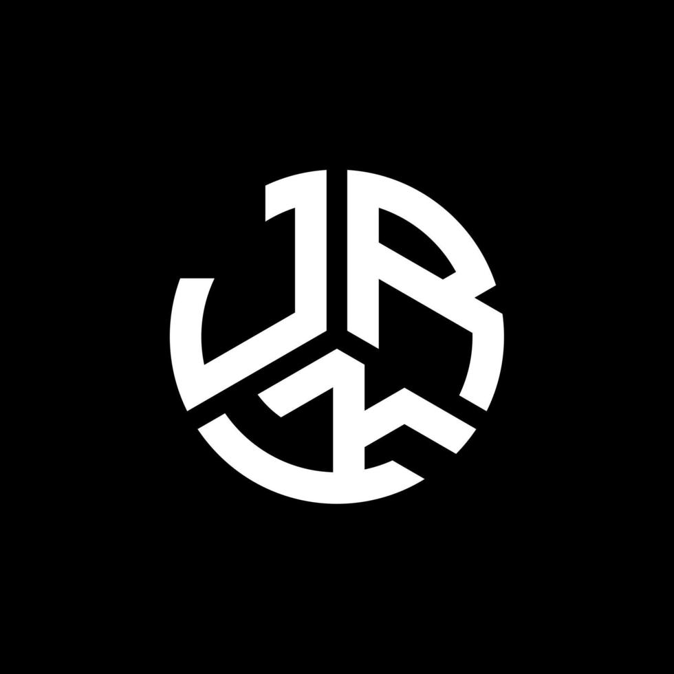 JRK letter logo design on black background. JRK creative initials letter logo concept. JRK letter design. vector