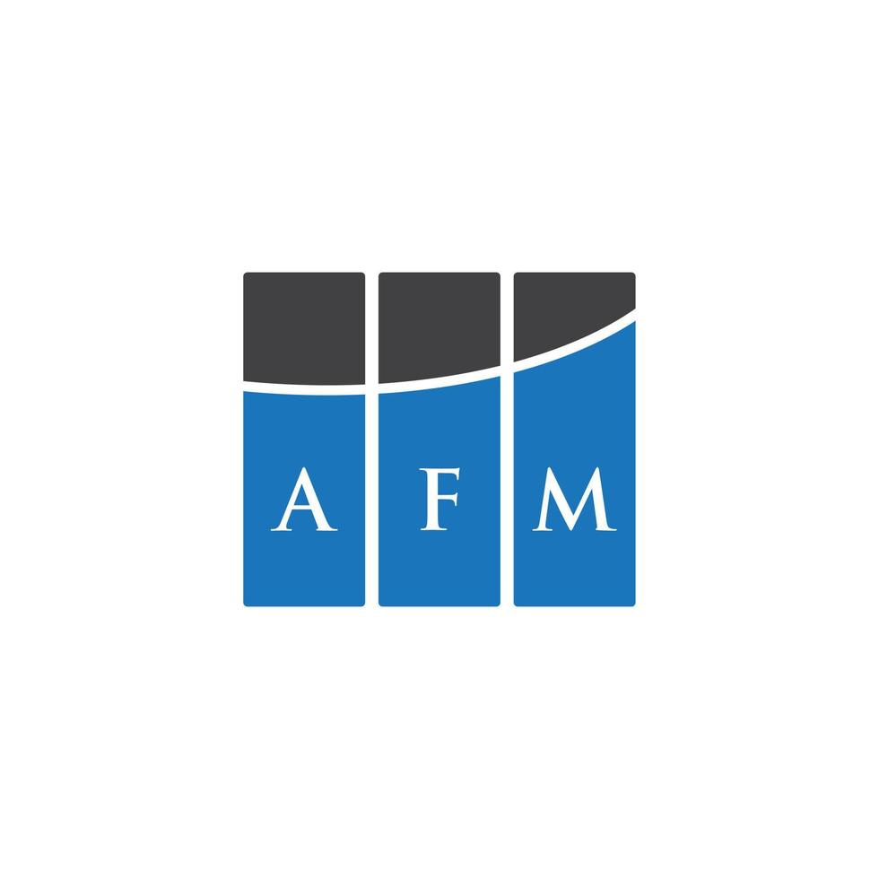 AFM letter logo design on black background. AFM creative initials