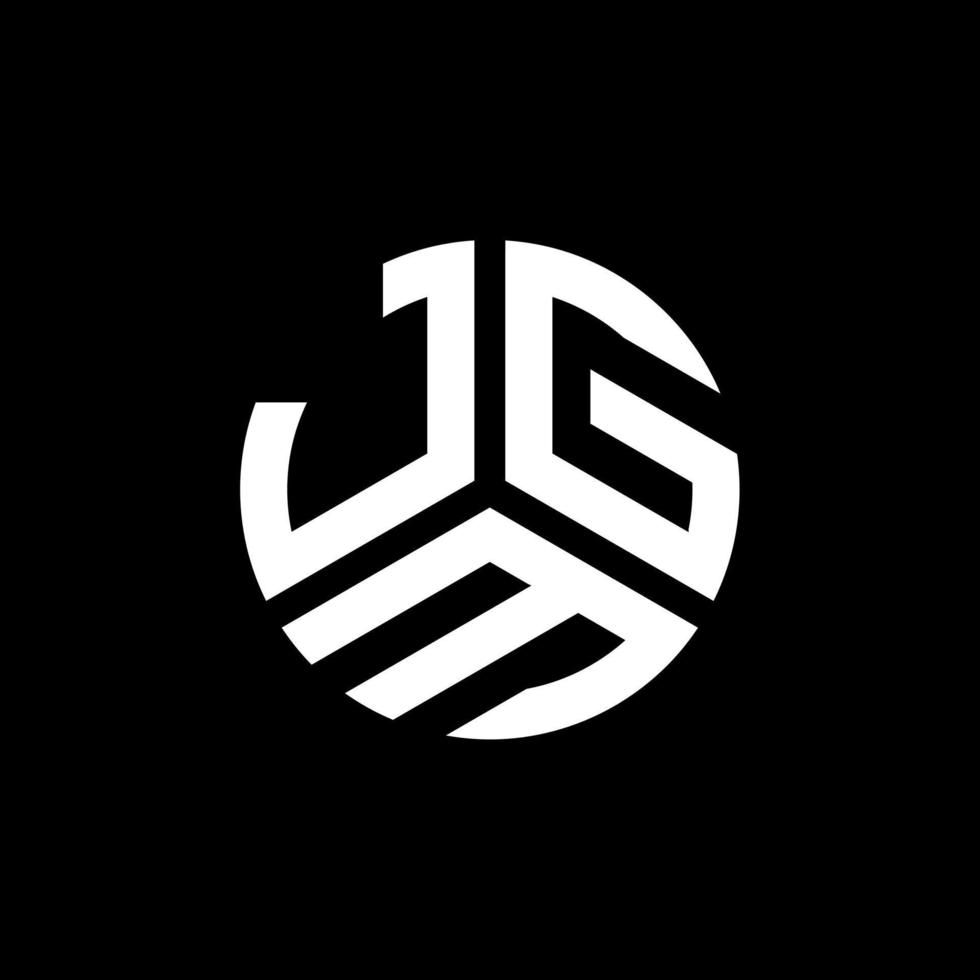JGM letter logo design on black background. JGM creative initials letter logo concept. JGM letter design. vector