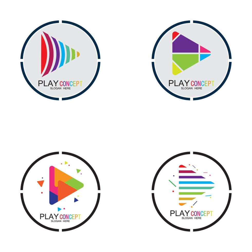 Play logo design concept vector Icon Symbol