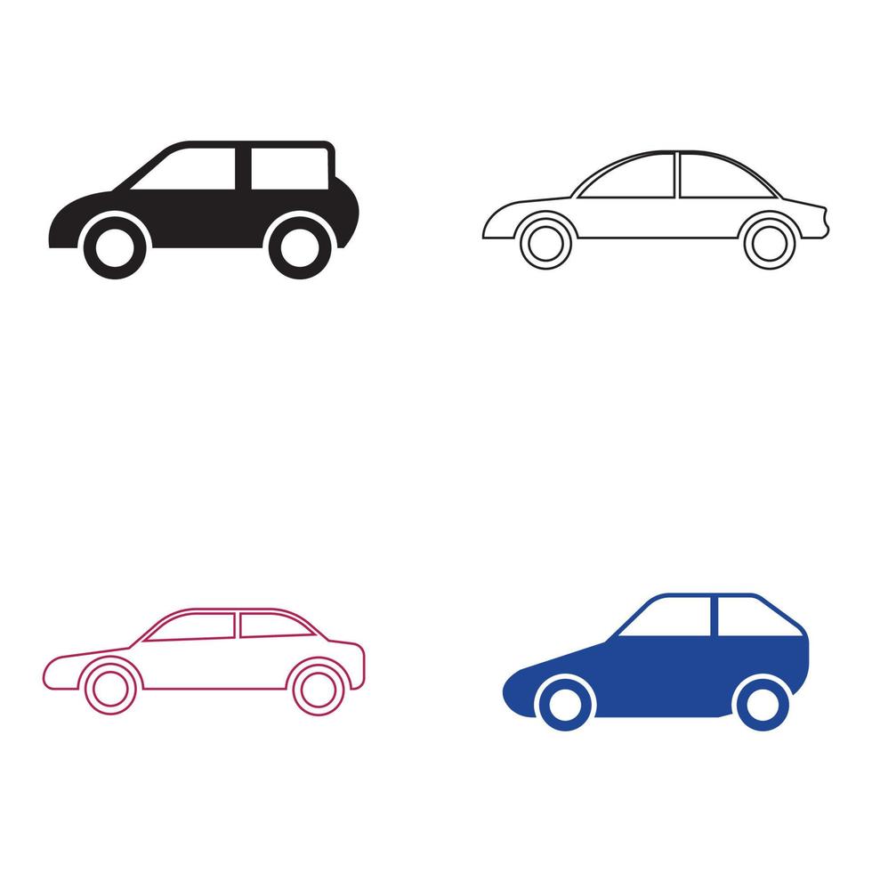 diseño de icono de ilustración de vector de coche