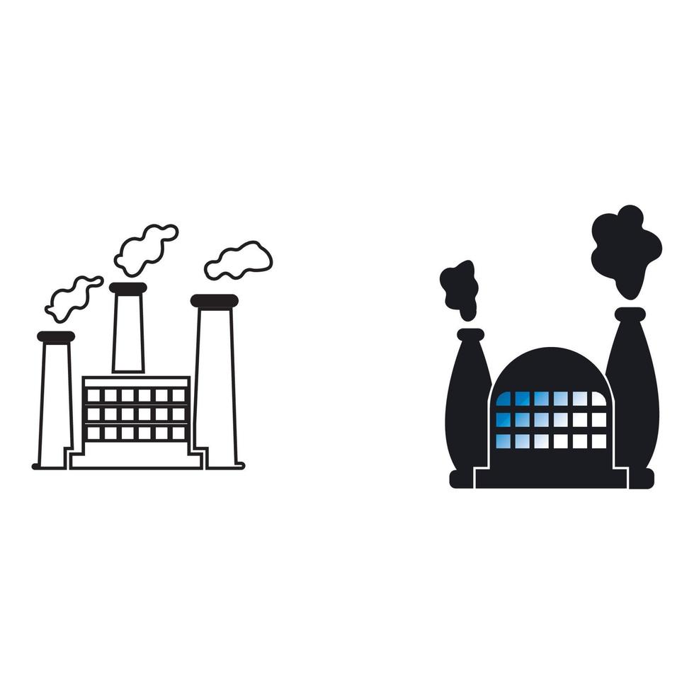 FACTORY BUILDING ICONS VECTOR