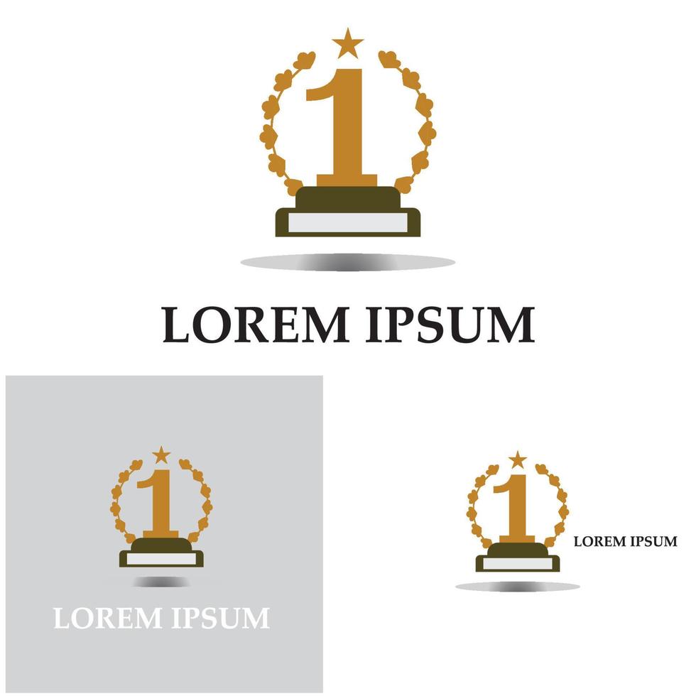 First place trophy cup vector icon illustration