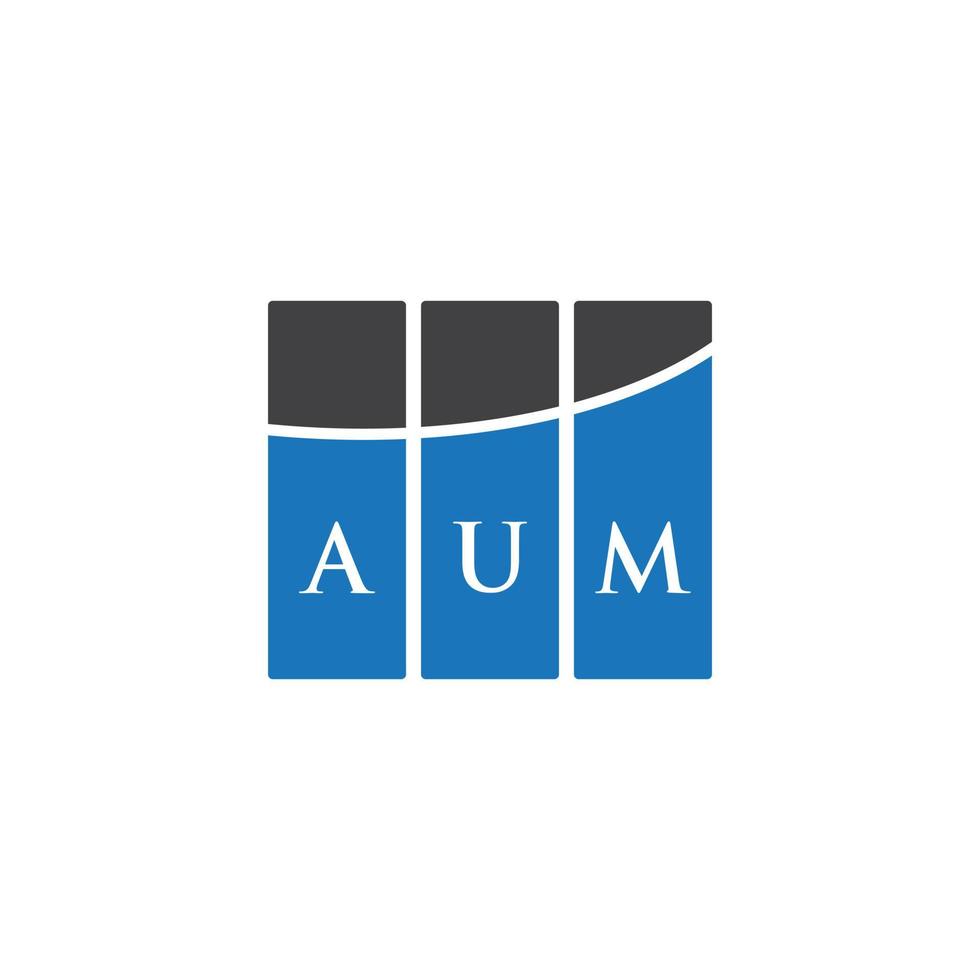 diseño de logotipo de letra aum sobre fondo negro. concepto de logotipo de letra de iniciales creativas aum. diseño de letras aum. vector