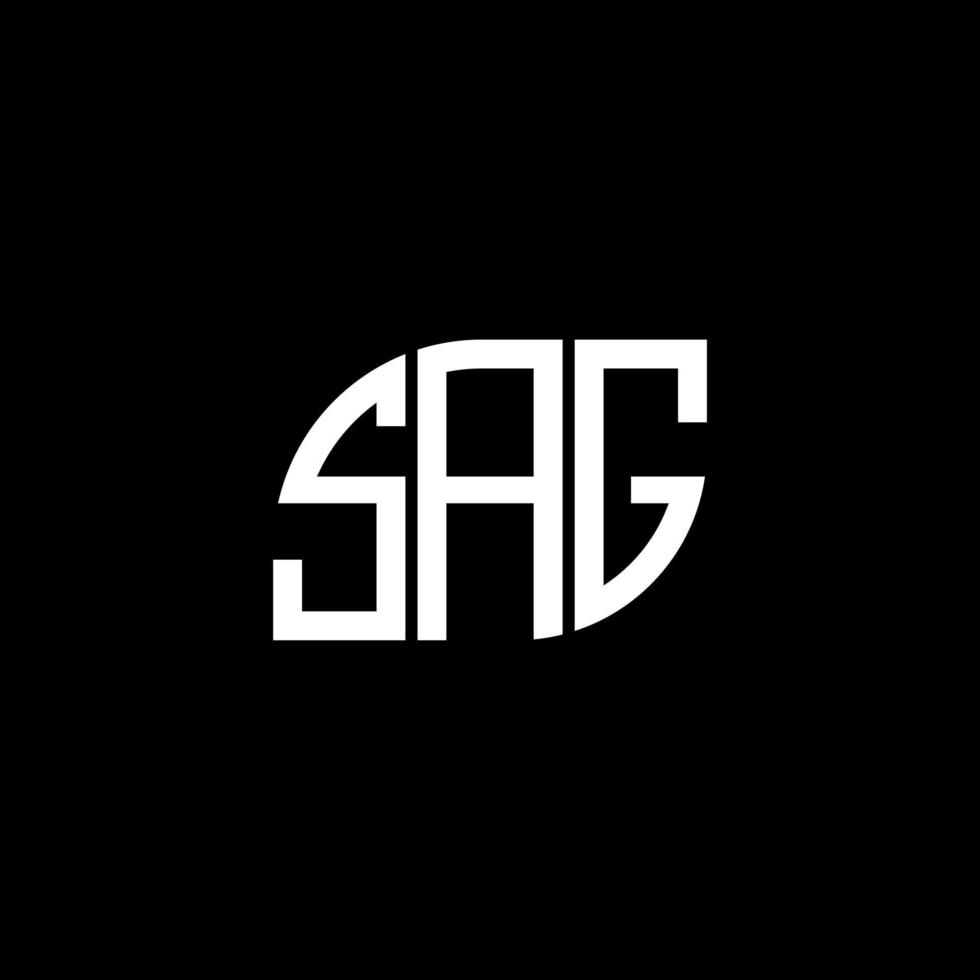 diseño de logotipo de letra sag sobre fondo negro. concepto de logotipo de letra de iniciales creativas sag. diseño de letra sag. vector