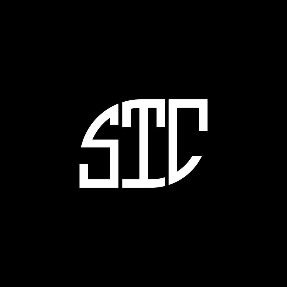 diseño de logotipo de letra stc sobre fondo negro. concepto de logotipo de letra de iniciales creativas stc. diseño de letras stc. vector