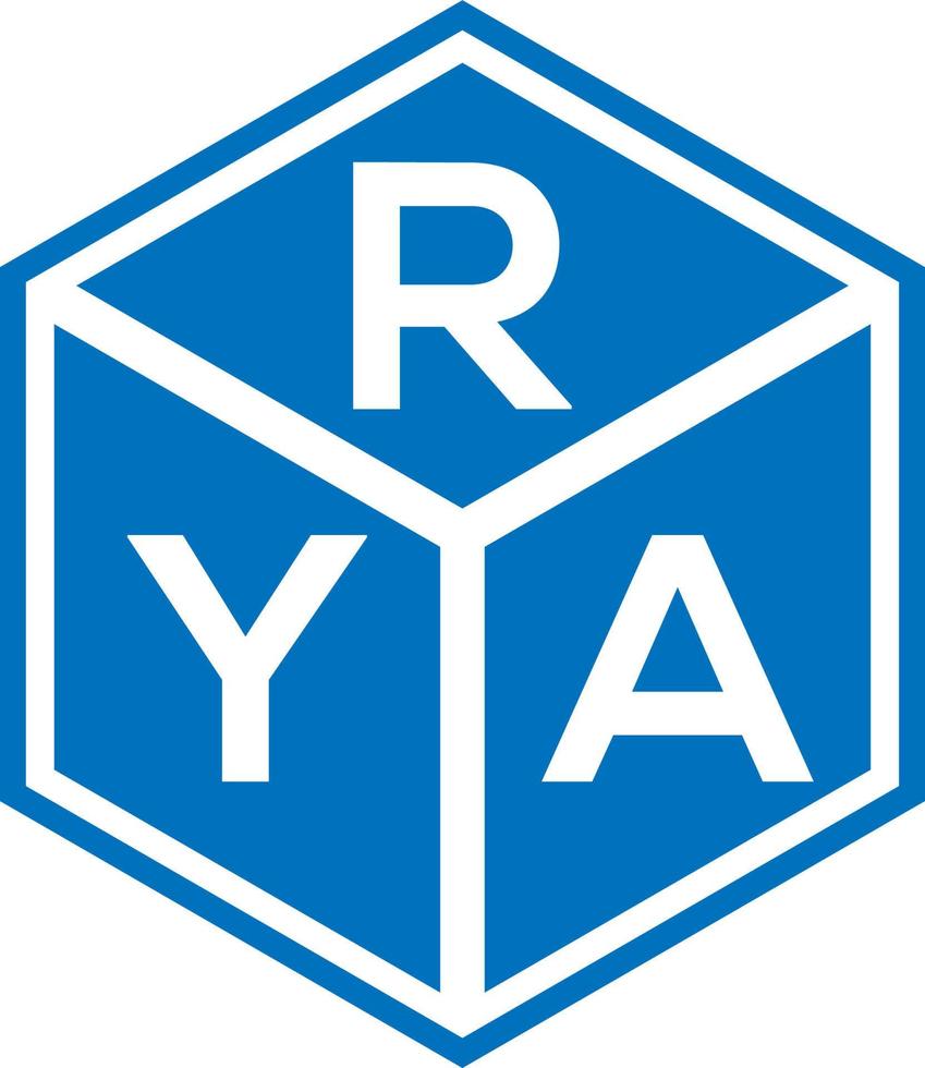 diseño del logotipo de la letra rya sobre fondo negro. concepto de logotipo de letra de iniciales creativas de rya. diseño de letras rya. vector