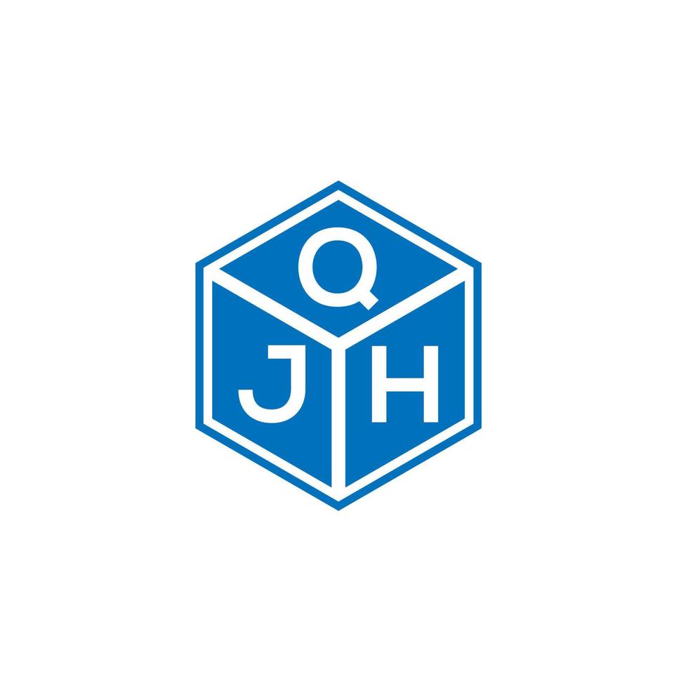 QJH letter logo design on black background. QJH creative initials ...
