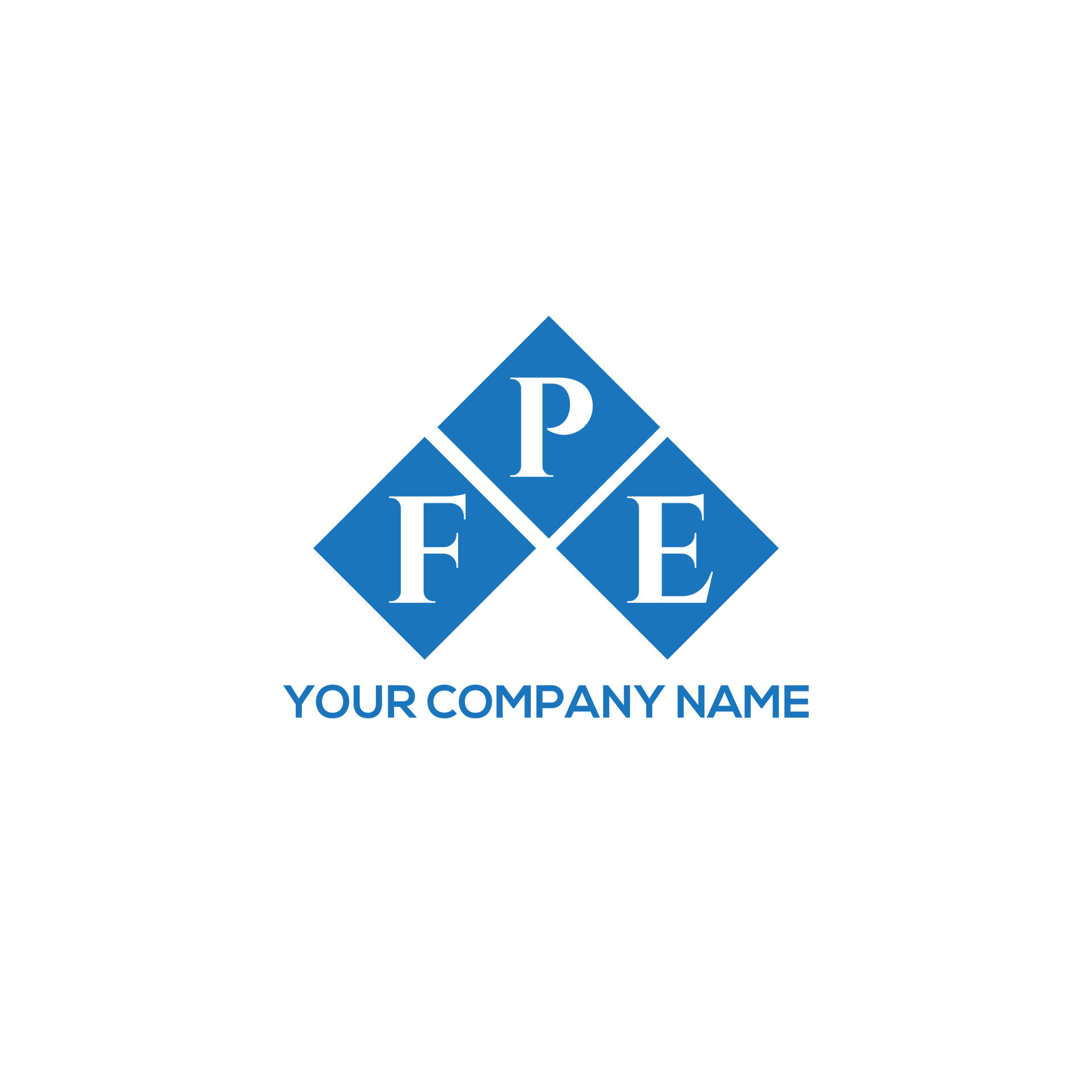 FPE letter logo design on white background. FPE creative initials