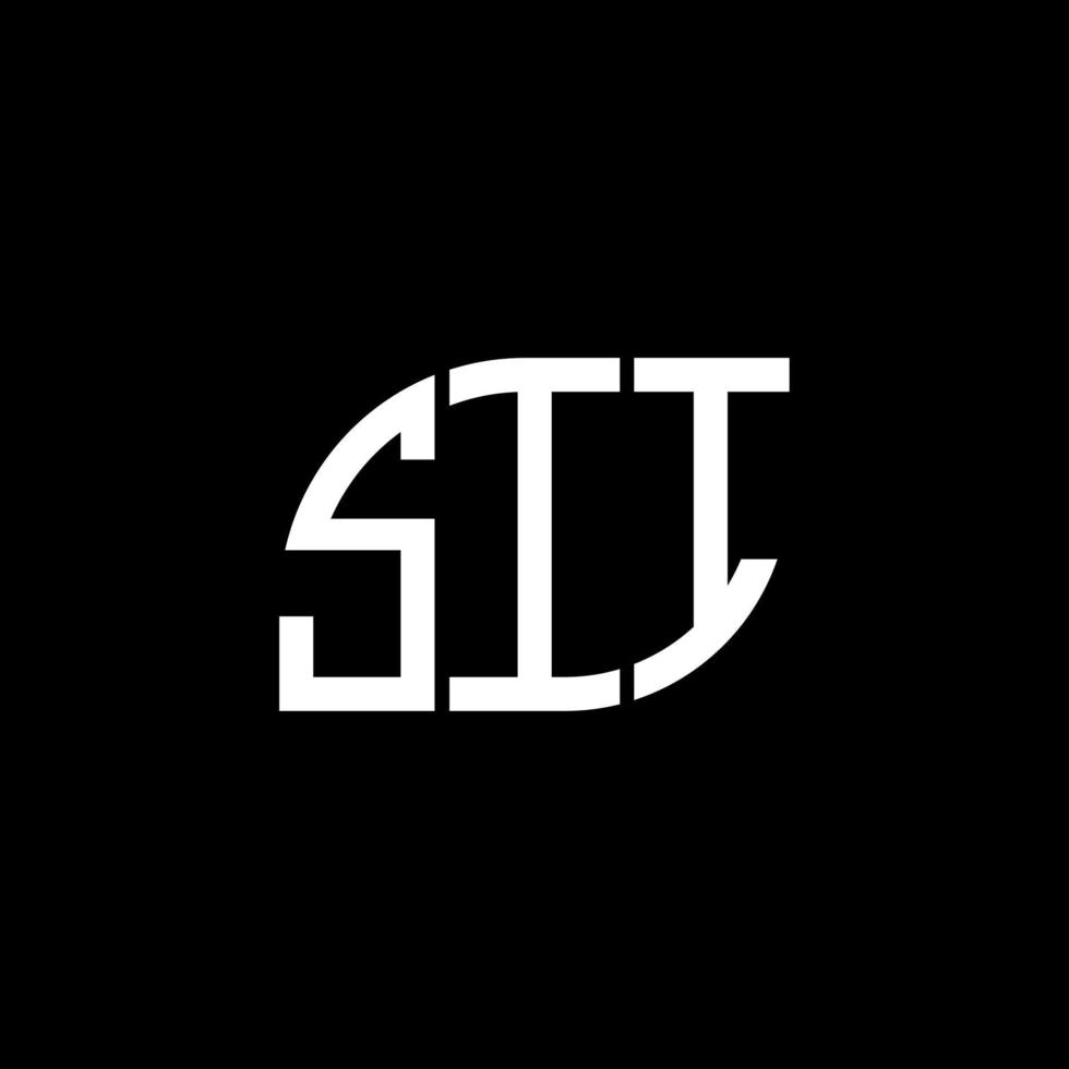 diseño del logotipo de la letra sii sobre fondo negro. concepto de logotipo de letra de iniciales creativas sii. diseño de letras sii. vector