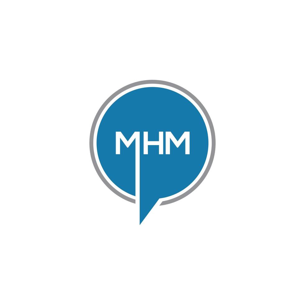 MHM letter logo design on black background. MHM creative initials letter logo concept. MHM letter design. vector