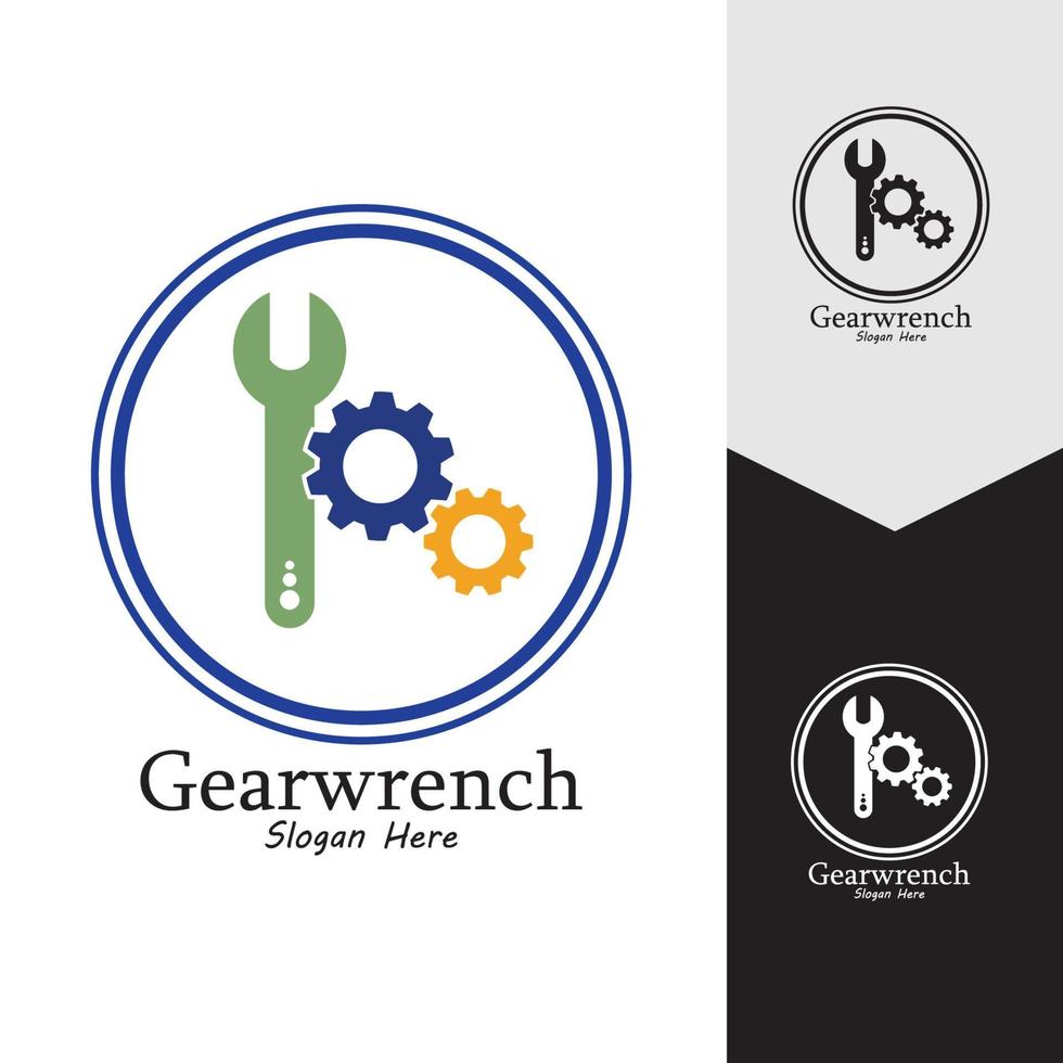 Gearwrench vector icon background template