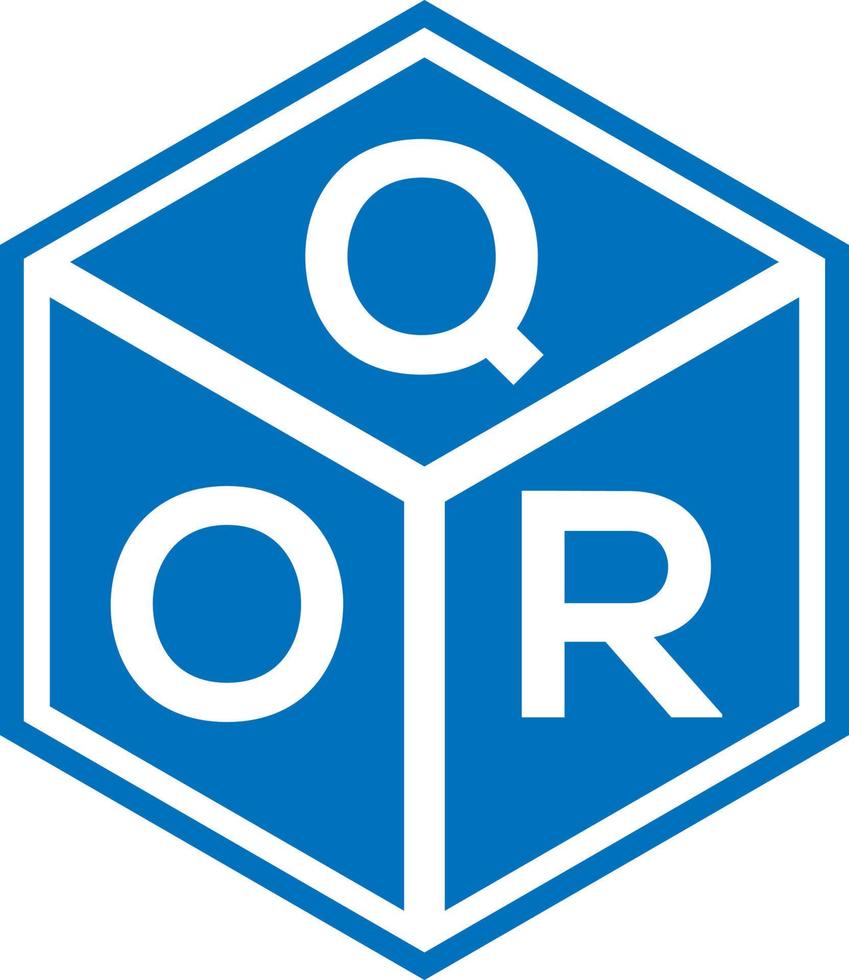 QOR letter logo design on black background. QOR creative initials letter logo concept. QOR letter design. vector