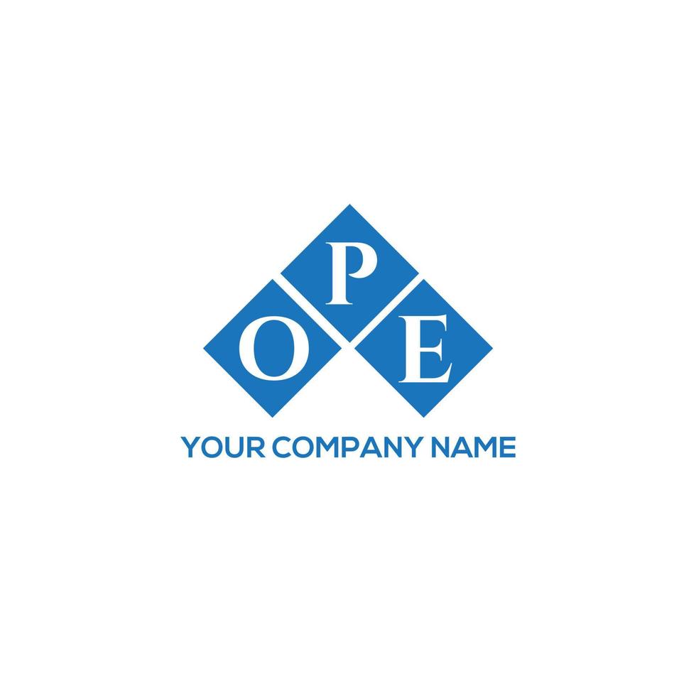 diseño de logotipo de letra abierta sobre fondo blanco. concepto de logotipo de letra de iniciales creativas de ope. diseño de carta abierta. vector