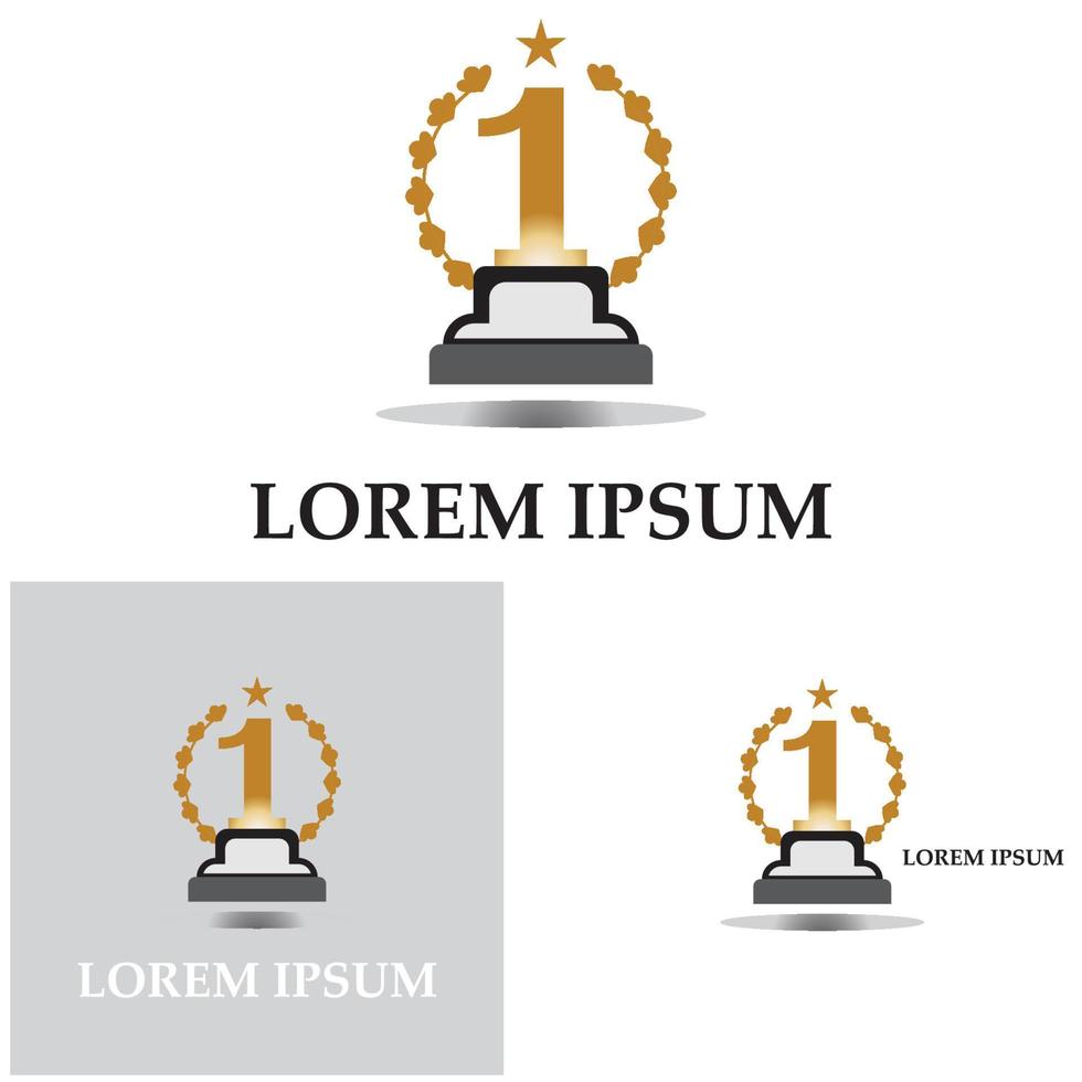 First place trophy cup vector icon illustration