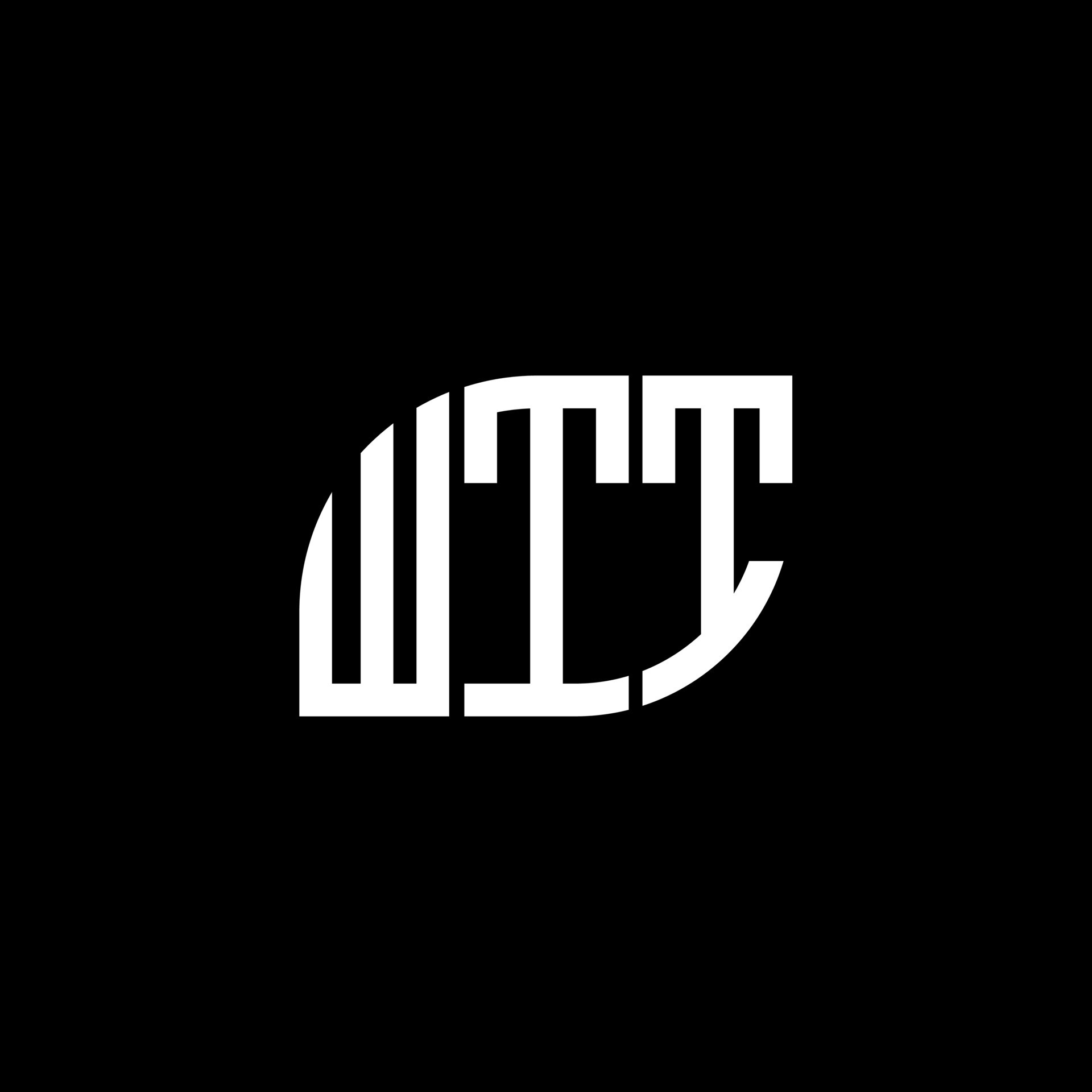 WTT letter logo design on black background. WTT creative initials ...