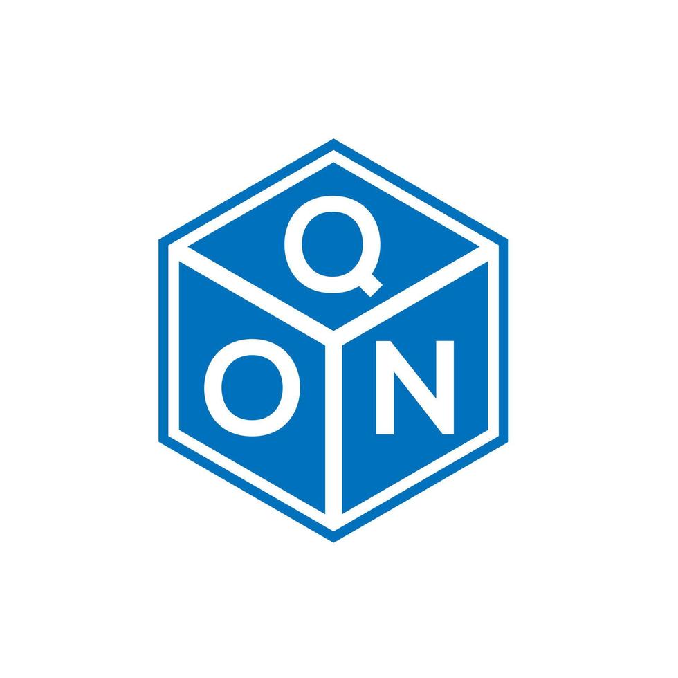 QON letter logo design on black background. QON creative initials