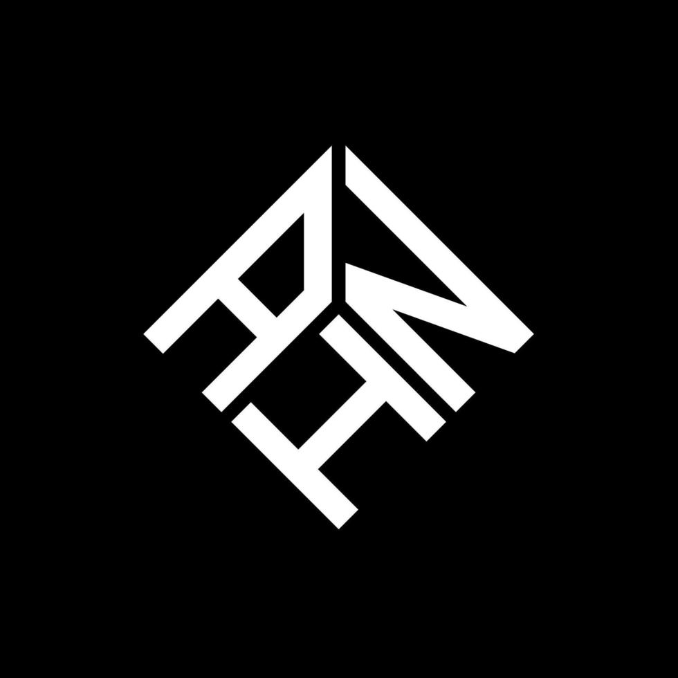 AHN letter logo design on black background. AHN creative initials letter logo concept. AHN letter design. vector