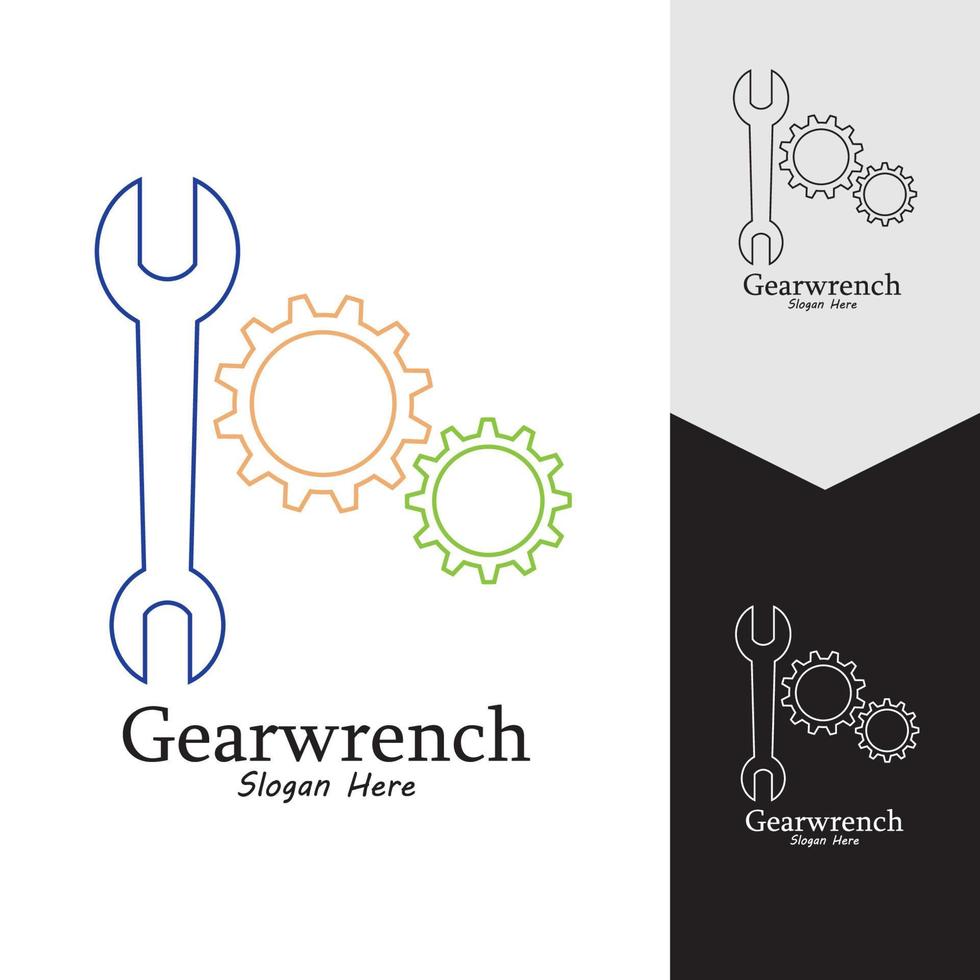 Gearwrench vector icon background template