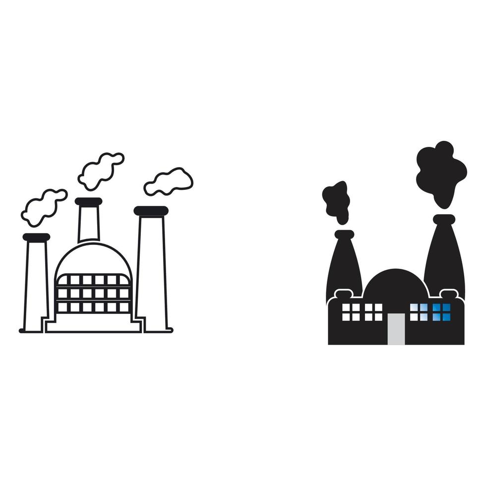 FACTORY BUILDING ICONS VECTOR