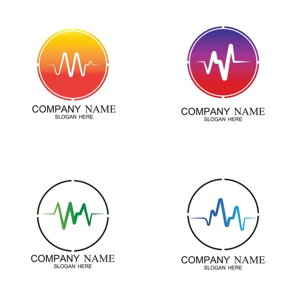 Pulse line ilustration vector template